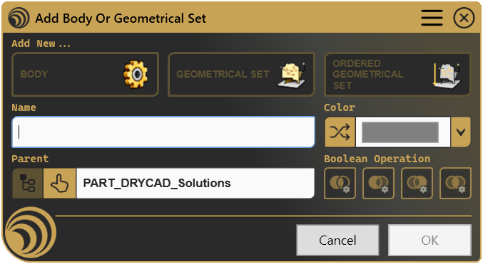 Add Body / Geometrical Set