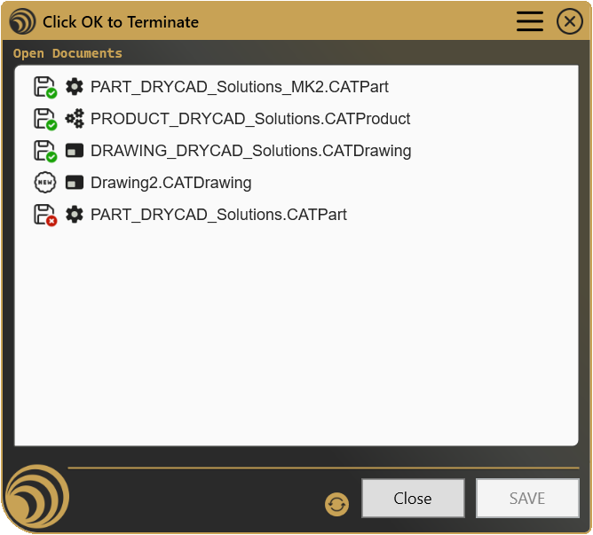 Click OK to Terminate
