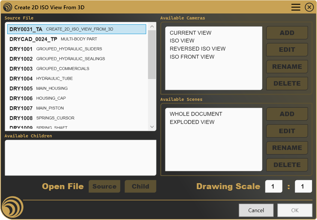 Create 2D ISO View from 3D